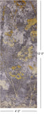 Abstract Modern Hand Knotted Wool & Silk Runner Rug - 4' 0" X 12' 0" - Golden Nile