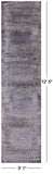 Abstract Contemporary Handmade Wool & Silk Runner Rug - 3' 1" X 12' 5" - Golden Nile