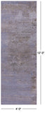 Abstract Modern Hand Knotted Wool & Silk Runner Rug - 4' 0" X 12' 0" - Golden Nile
