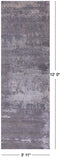 Abstract Modern Hand Knotted Wool & Silk Runner Rug - 3' 11" X 12' 0" - Golden Nile