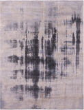 Abstract Contemporary Hand Knotted Wool & Silk Rug - 8' 0" X 10' 2" - Golden Nile