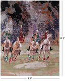 Horse Polo Contemporary Hand Knotted Wool & Silk Rug - 8' 0" X 10' 2" - Golden Nile