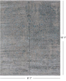 Grey Persian Heriz Serapi Handmade Wool & Silk Rug - 8' 1" X 10' 1"