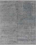 Grey Persian Heriz Serapi Handmade Wool & Silk Rug - 8' 1" X 10' 1"