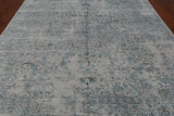 Grey Persian Heriz Serapi Handmade Wool & Silk Rug - 8' 1" X 10' 1"