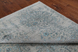 Grey Persian Heriz Serapi Handmade Wool & Silk Rug - 8' 1" X 10' 1"