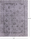 Grey Persian Hand Knotted Wool & Silk Rug - 9' 0" X 11' 11" - Golden Nile