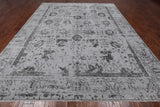 Grey Persian Hand Knotted Wool & Silk Rug - 9' 0" X 11' 11"