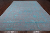 Grey Persian Hand Knotted Wool & Silk Rug - 10' 1" X 14' 4"