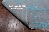 Grey Persian Hand Knotted Wool & Silk Rug - 10' 1" X 14' 4"