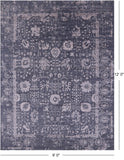 Grey Persian Hand Knotted Wool & Silk Rug - 9' 0" X 12' 0" - Golden Nile