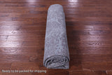 Blue Abstract Modern Hand Knotted Wool & Silk Rug - 7' 10" X 10' 1" - Golden Nile