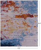 Abstract Contemporary Hand Knotted Wool Rug - 8' 0" X 9' 8" - Golden Nile