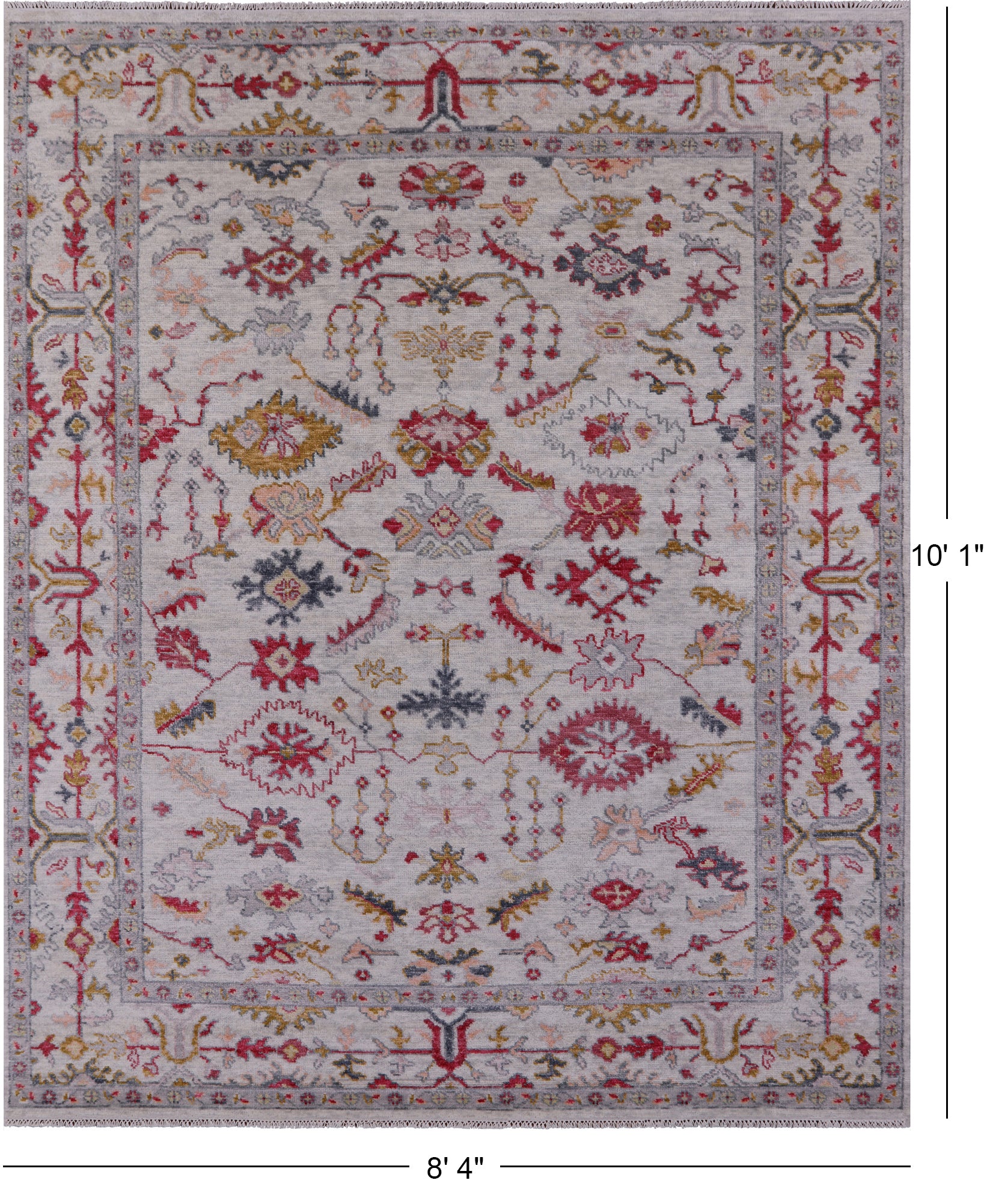 Turkish Oushak Handmade Wool Rug - 8' 4" X 10' 1" - Golden Nile