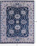 Blue Turkish Oushak Handmade Wool Rug - 8' 2" X 10' 0" - Golden Nile