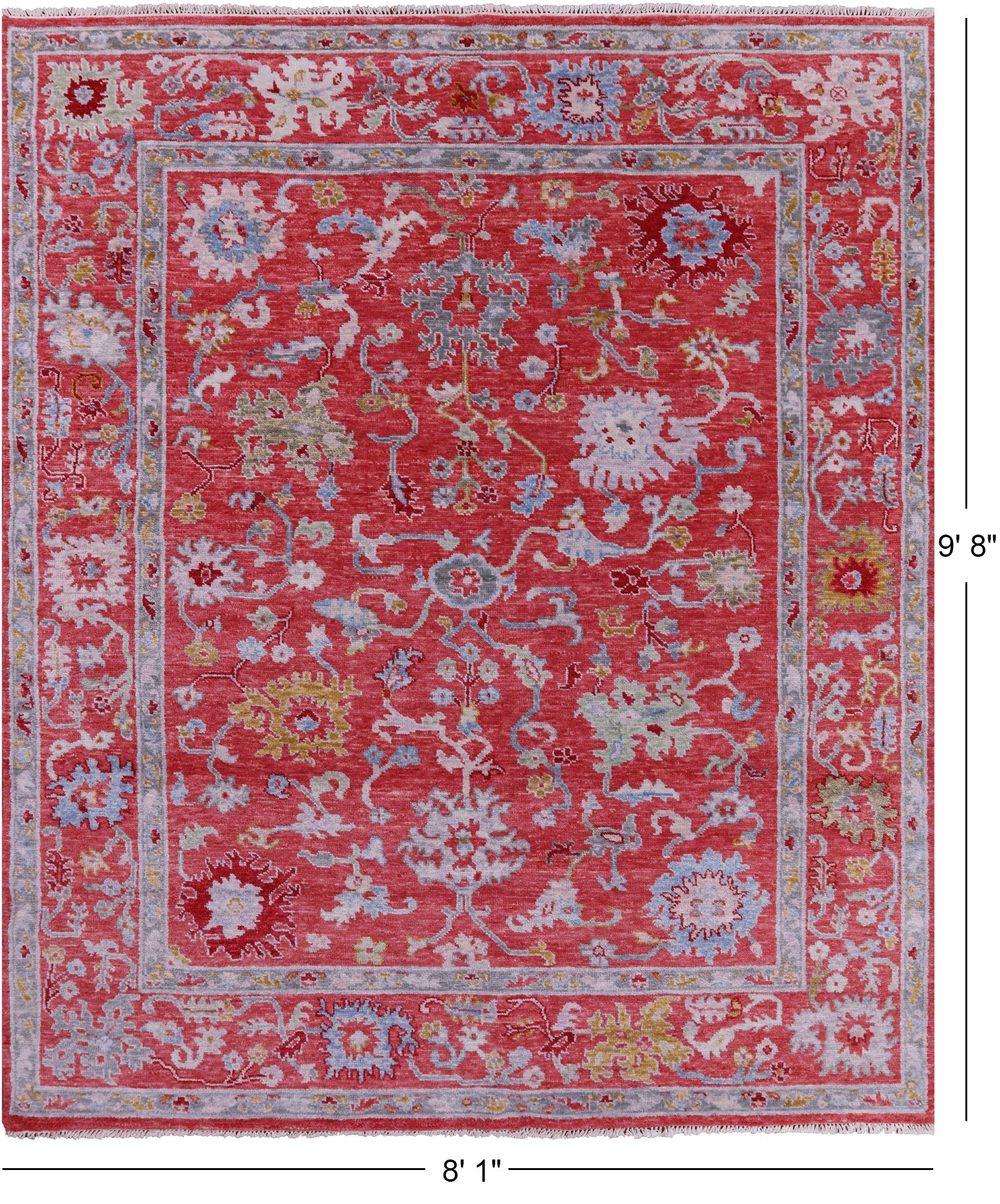 Turkish Oushak Handmade Wool Rug - 8' 1" X 9' 8" - Golden Nile