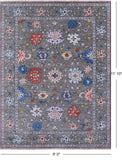 Grey Turkish Oushak Hand Knotted Wool Rug - 9' 0" X 11' 10" - Golden Nile