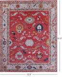 Turkish Oushak Hand Knotted Wool Rug - 12' 3" X 15' 3" - Golden Nile