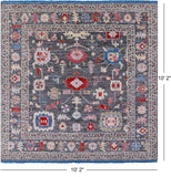 Grey Square Turkish Oushak Hand Knotted Wool Rug - 10' 2" X 10' 2" - Golden Nile