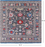 Grey Square Turkish Oushak Hand Knotted Wool Rug - 10' 2" X 10' 2" - Golden Nile
