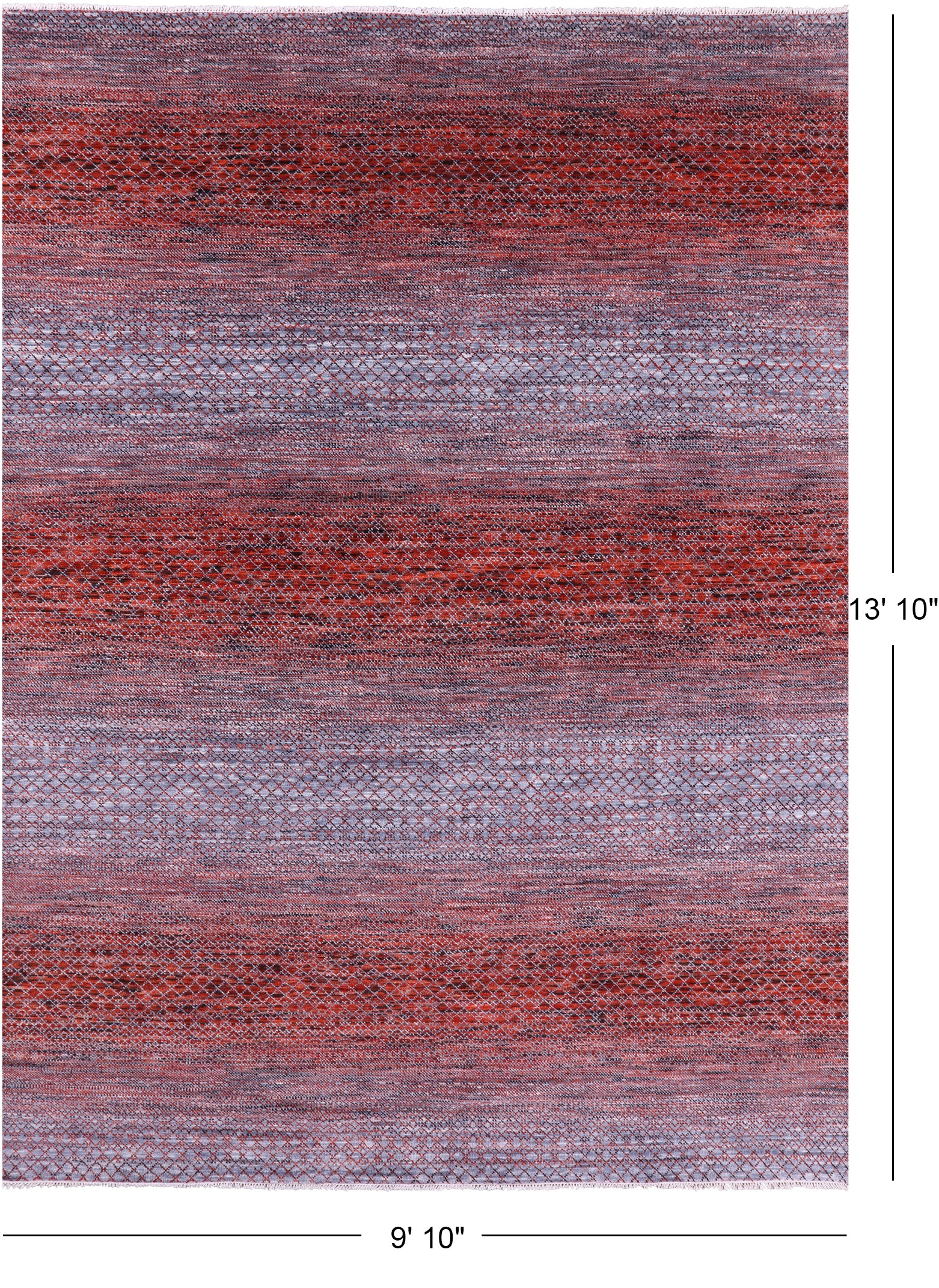 Savannah Grass Hand Knotted Wool Rug - 9' 10" X 13' 10" - Golden Nile