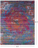 Abstract Contemporary Handmade Wool & Silk Rug - 8' 0" X 10' 0" - Golden Nile