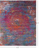 Abstract Contemporary Hand Knotted Wool & Silk Rug - 8' 2" X 10' 1" - Golden Nile