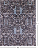 Grey Persian Ziegler Handmade Wool & Silk Rug - 8' 1" X 10' 1" - Golden Nile