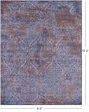 Grey Abstract Modern Hand Knotted Wool & Silk Rug - 8' 0" X 10' 2" - Golden Nile