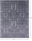 Grey Persian Ziegler Hand Knotted Wool & Silk Rug - 8' 10" X 11' 10" - Golden Nile