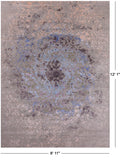 Abstract Modern Hand Knotted Wool & Silk Rug - 8' 11" X 12' 1" - Golden Nile