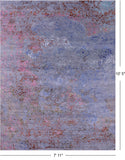 Abstract Modern Hand Knotted Wool & Silk Rug - 7' 11" X 10' 5" - Golden Nile