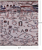 Ivory Tribal Moroccan Handmade Wool Rug - 8' 4" X 9' 11" - Golden Nile