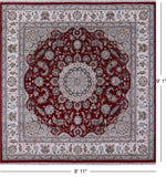 Square Persian Nain Hand Knotted Wool & Silk Rug - 8' 11" X 9' 1" - Golden Nile