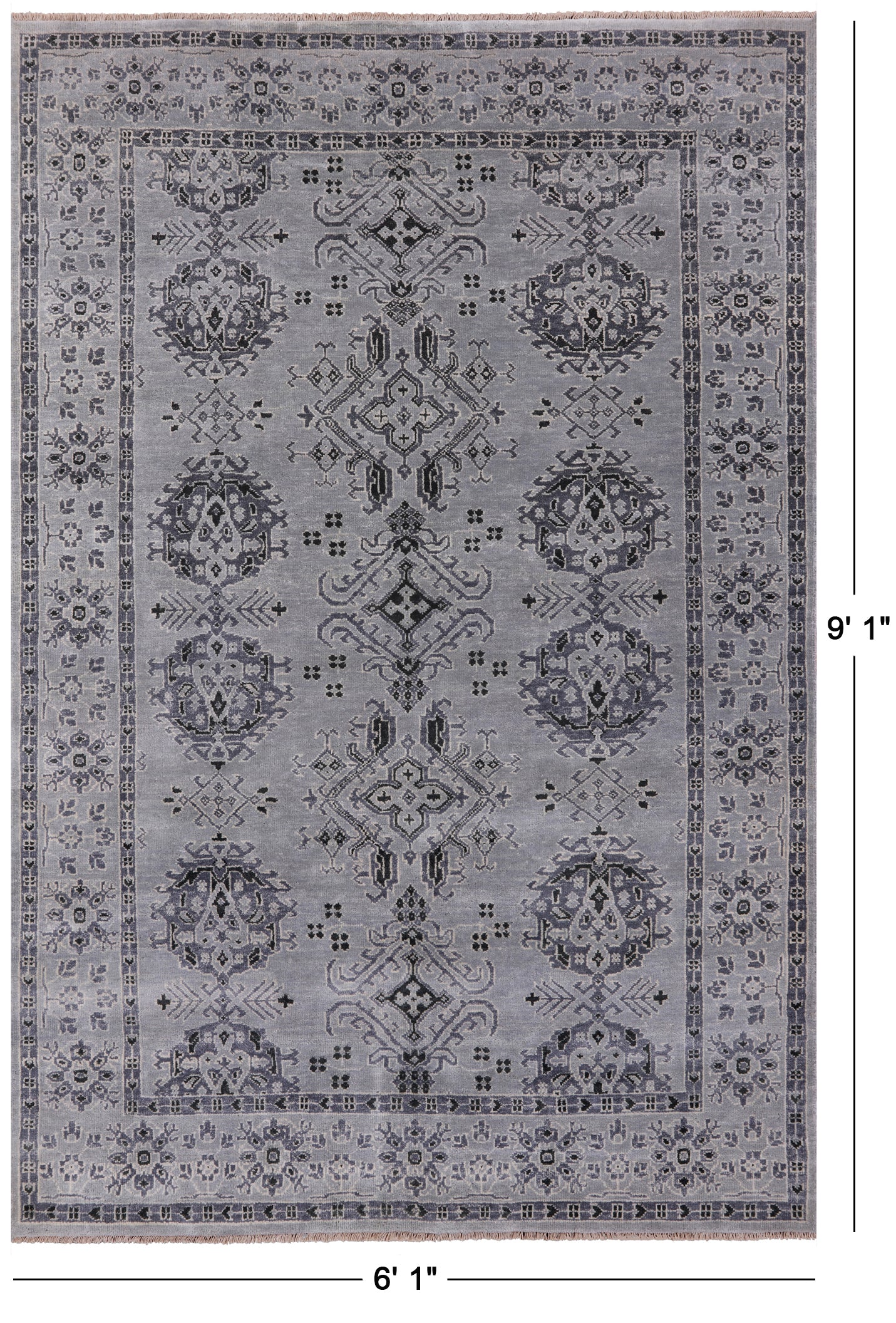 Turkish Oushak Handmade Wool Rug - 6' 1" X 9' 1" - Golden Nile