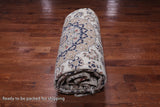 Ivory Persian Nain Hand Knotted Wool & Silk Rug - 10' 7" X 17' 5"