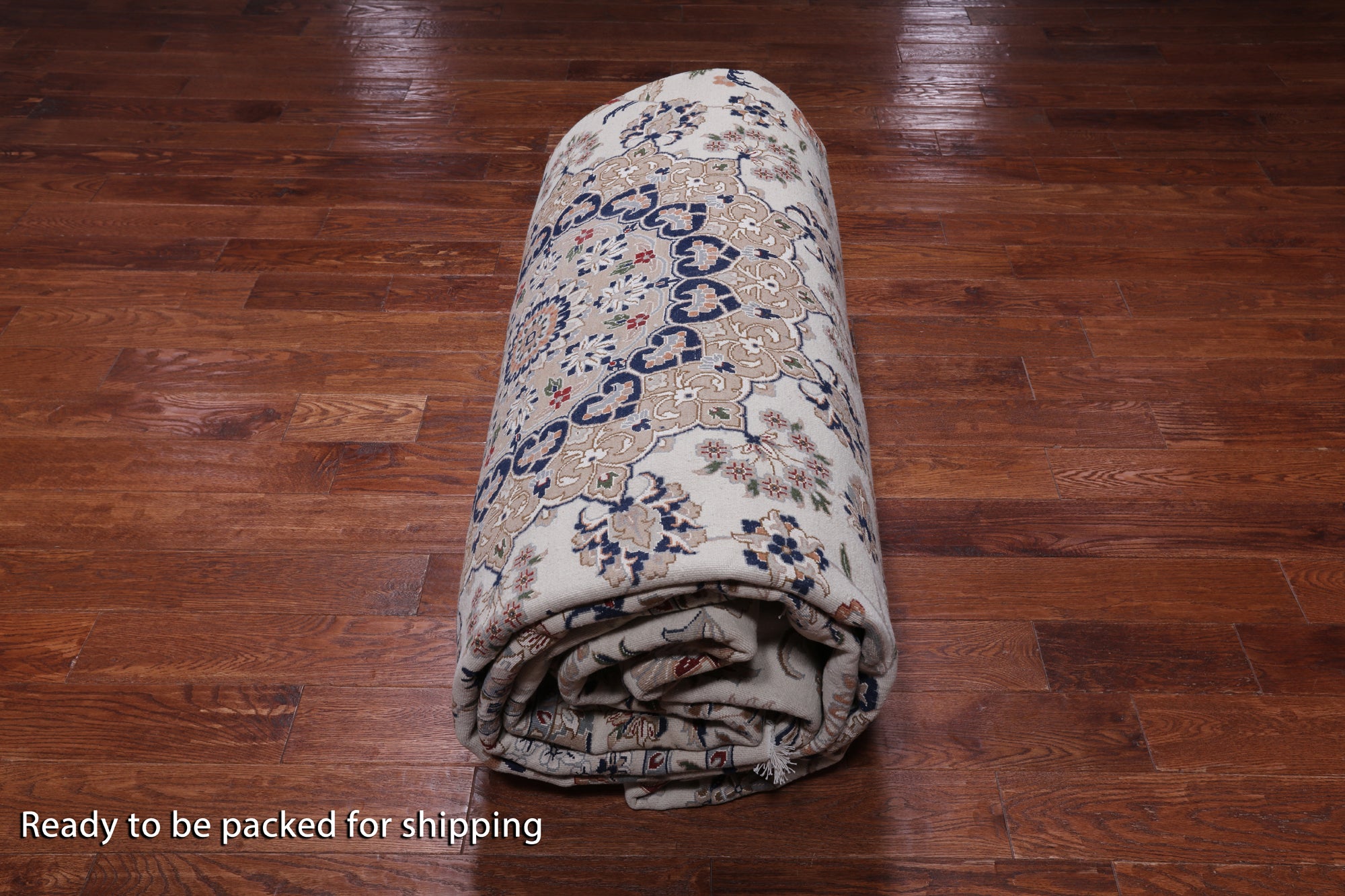 Ivory Persian Nain Hand Knotted Wool & Silk Rug - 10' 7" X 17' 5"