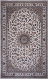 Ivory Persian Nain Hand Knotted Wool & Silk Rug - 10' 7" X 17' 5"