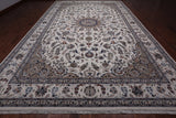 Ivory Persian Nain Hand Knotted Wool & Silk Rug - 10' 7" X 17' 5"