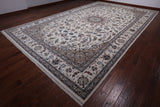 Ivory Persian Nain Hand Knotted Wool & Silk Rug - 10' 7" X 17' 5"