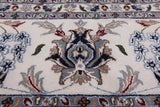 Ivory Persian Nain Hand Knotted Wool & Silk Rug - 10' 7" X 17' 5"