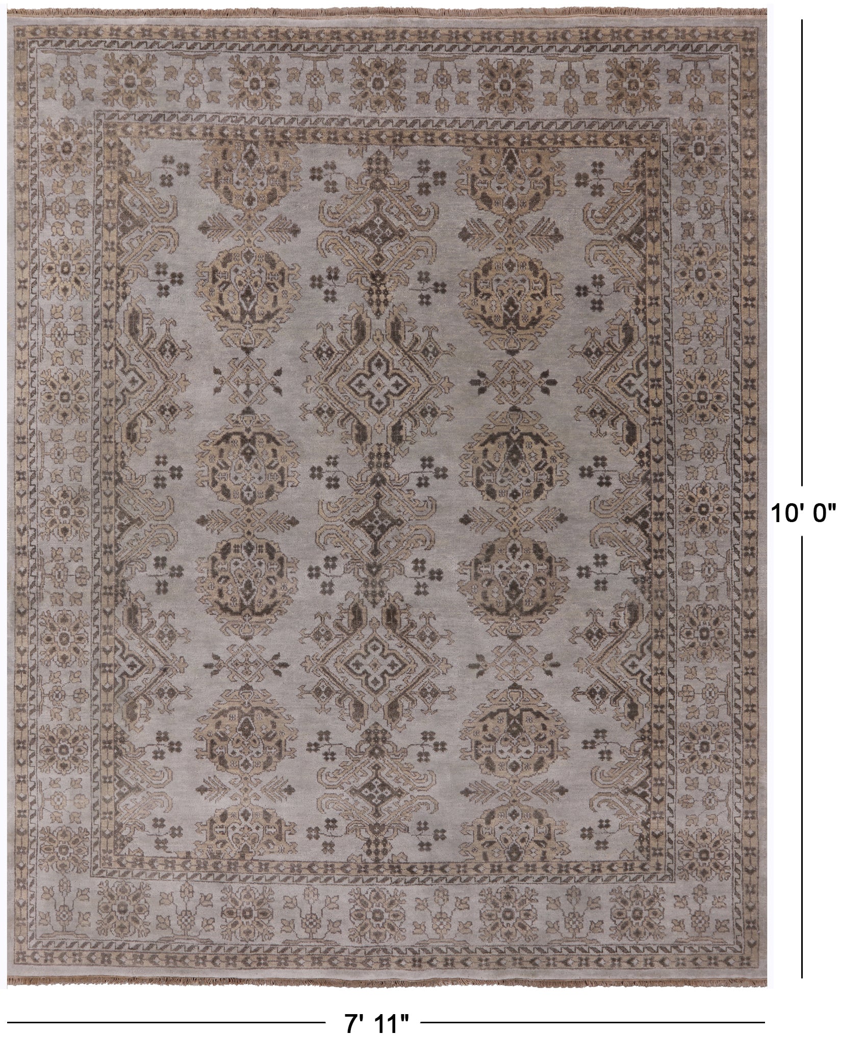 Turkish Oushak Hand Knotted Wool Rug - 7' 11" X 10' 0" - Golden Nile
