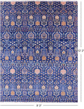 Blue Turkish Oushak Hand Knotted Wool Rug - 9' 3" X 12' 2" - Golden Nile