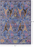 Blue Turkish Oushak Hand Knotted Wool Rug - 9' 2" X 12' 3" - Golden Nile