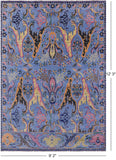 Blue Turkish Oushak Hand Knotted Wool Rug - 9' 2" X 12' 3" - Golden Nile