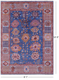 Blue Turkish Oushak Handmade Wool Rug - 9' 1" X 12' 3" - Golden Nile