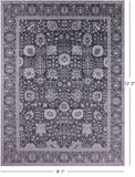Grey Persian Hand Knotted Wool & Silk Rug - 9' 1" X 12' 2" - Golden Nile