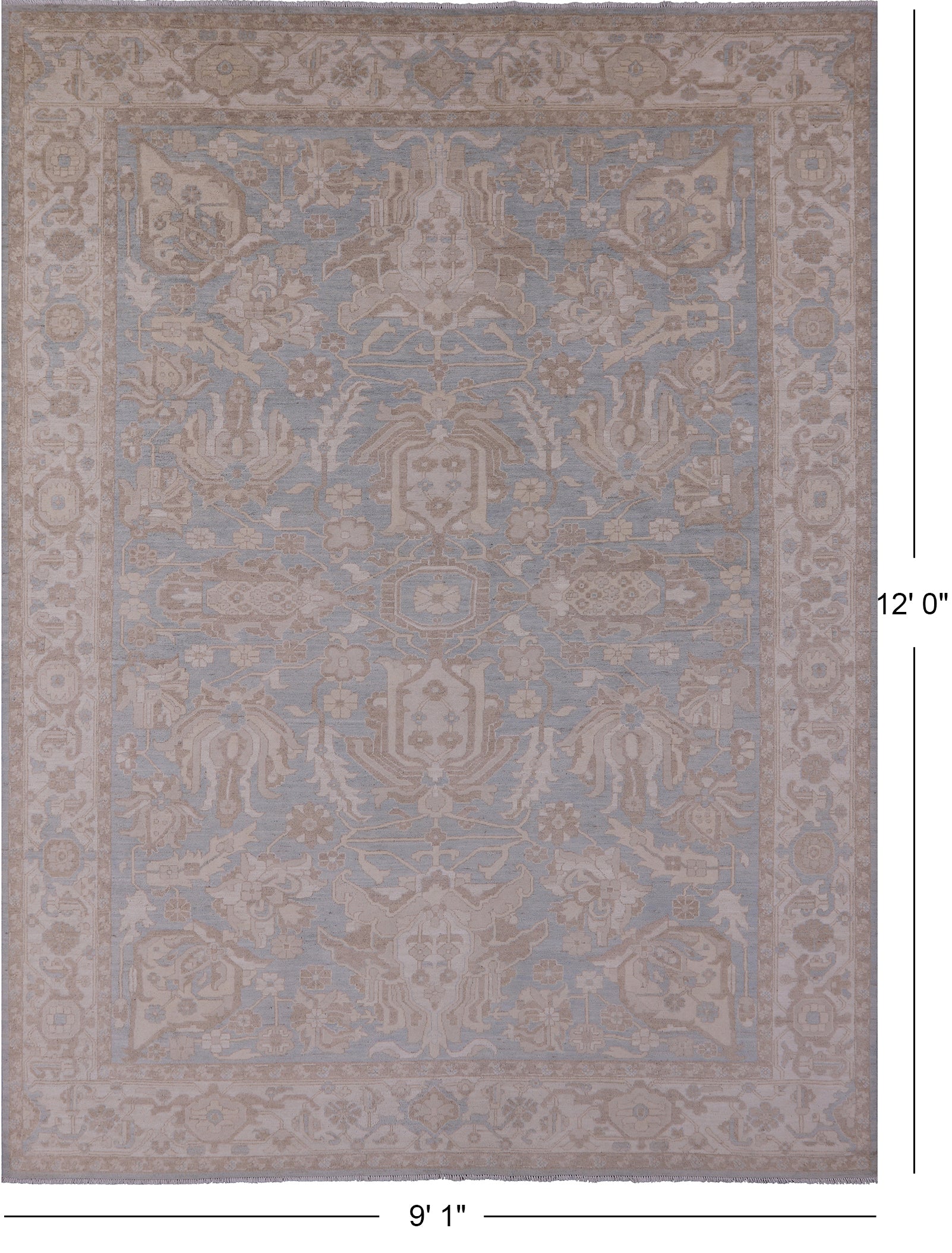 Persian Fine Serapi Handmade Wool Rug - 9' 1" X 12' 0" - Golden Nile