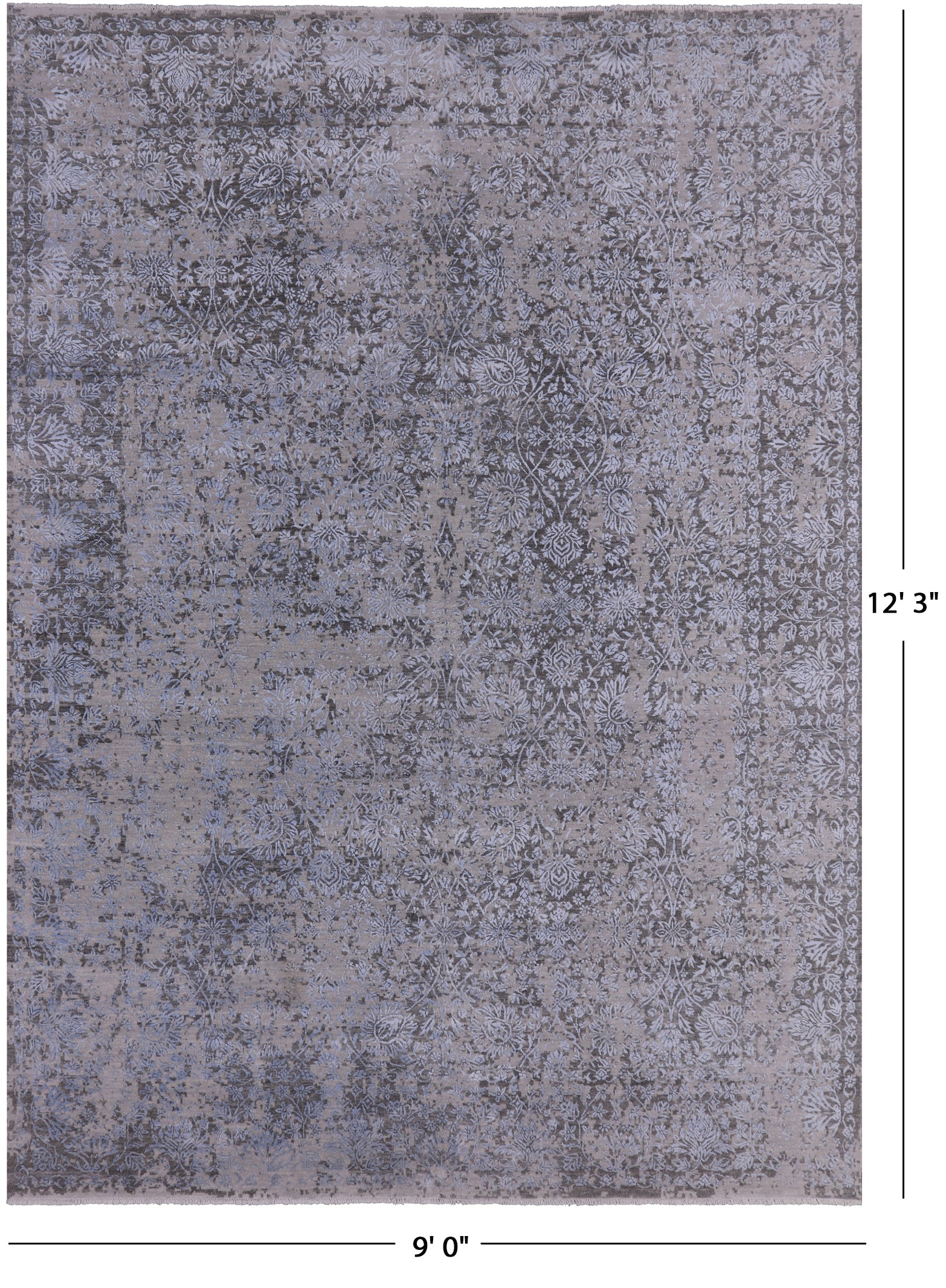 Persian Hand Knotted Wool & Silk Rug - 9' 0" X 12' 3" - Golden Nile