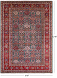 Green Super Kazak Hand Knotted Wool Rug - 9' 1" X 12' 6" - Golden Nile